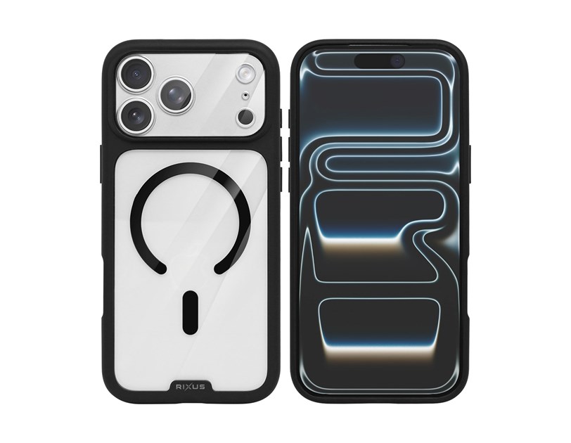 Rixus Crystal Amber Case For Apple iPhone 17 Pro, 18 Pro Black