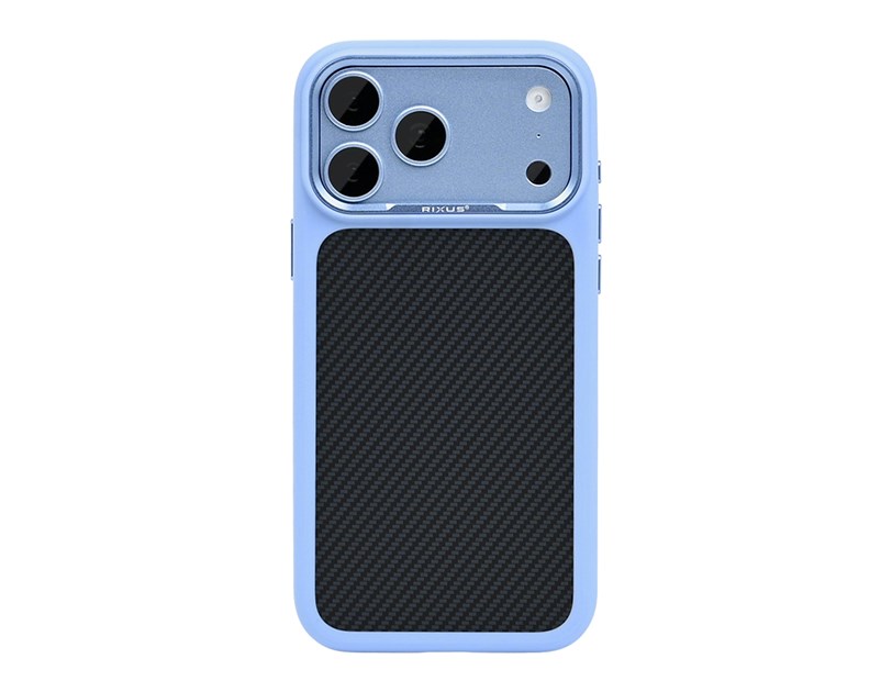 Rixus Mag Carbon With MagSafe Compatible For Apple iPhone 17 Pro Max, 18 Pro Max Light Blue
