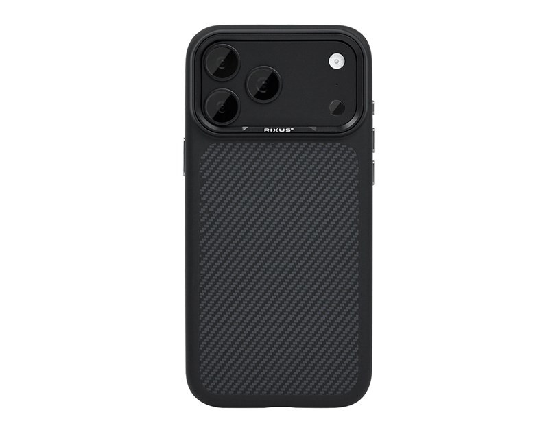 Rixus Mag Carbon With MagSafe Compatible For Apple iPhone 17 Pro, 18 Pro Titanium Black