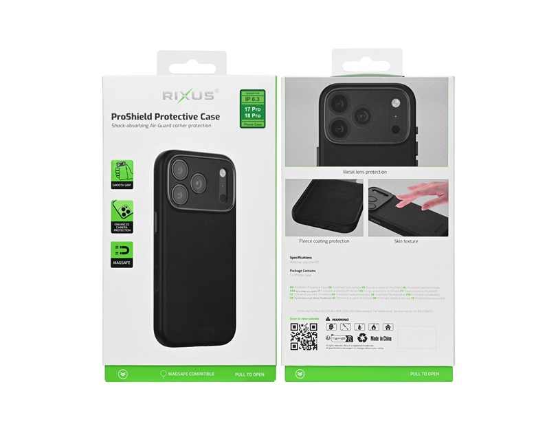 Rixus ProShield Case For Apple iPhone 17 Pro, 18 Pro Black