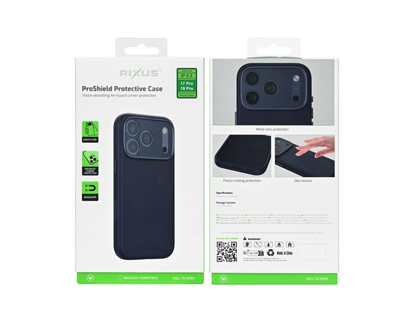 Rixus ProShield Case For Apple iPhone 17 Pro, 18 Pro Dark Blue