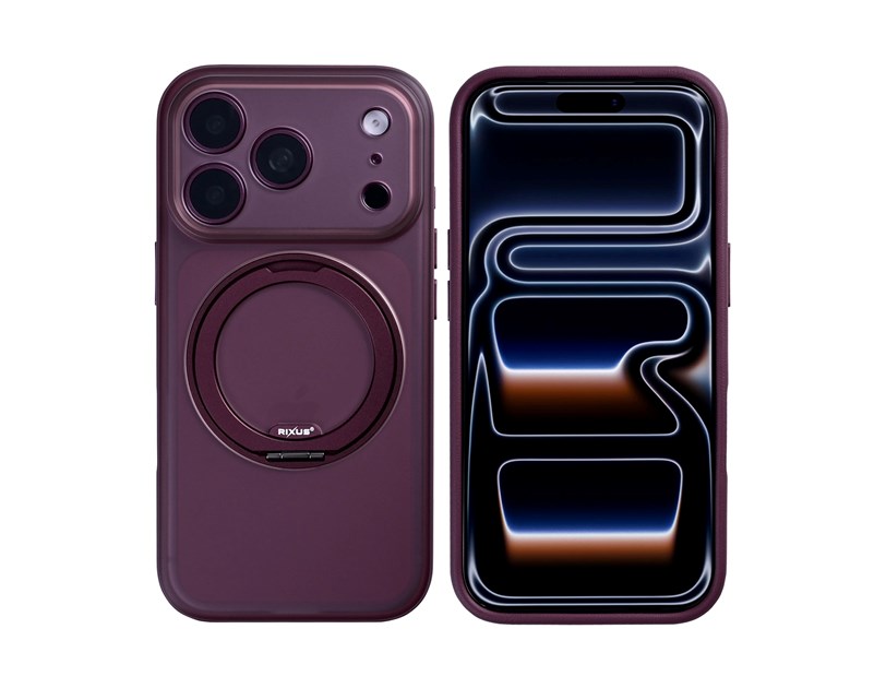 Rixus SnapGrip 360 Case For Apple iPhone 17 Pro, 18 Pro Deep Purple