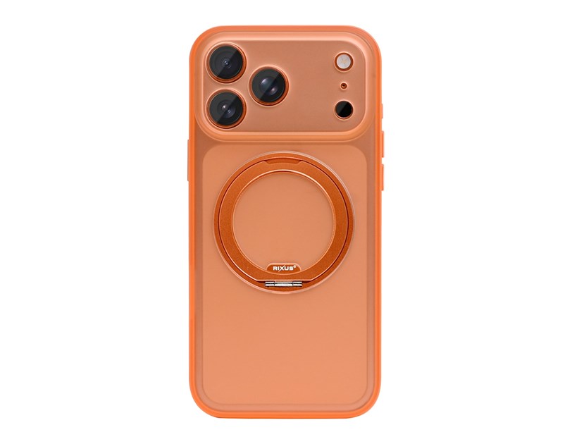 Rixus SnapGrip 360 Case For Apple iPhone 17 Pro, 18 Pro Orange