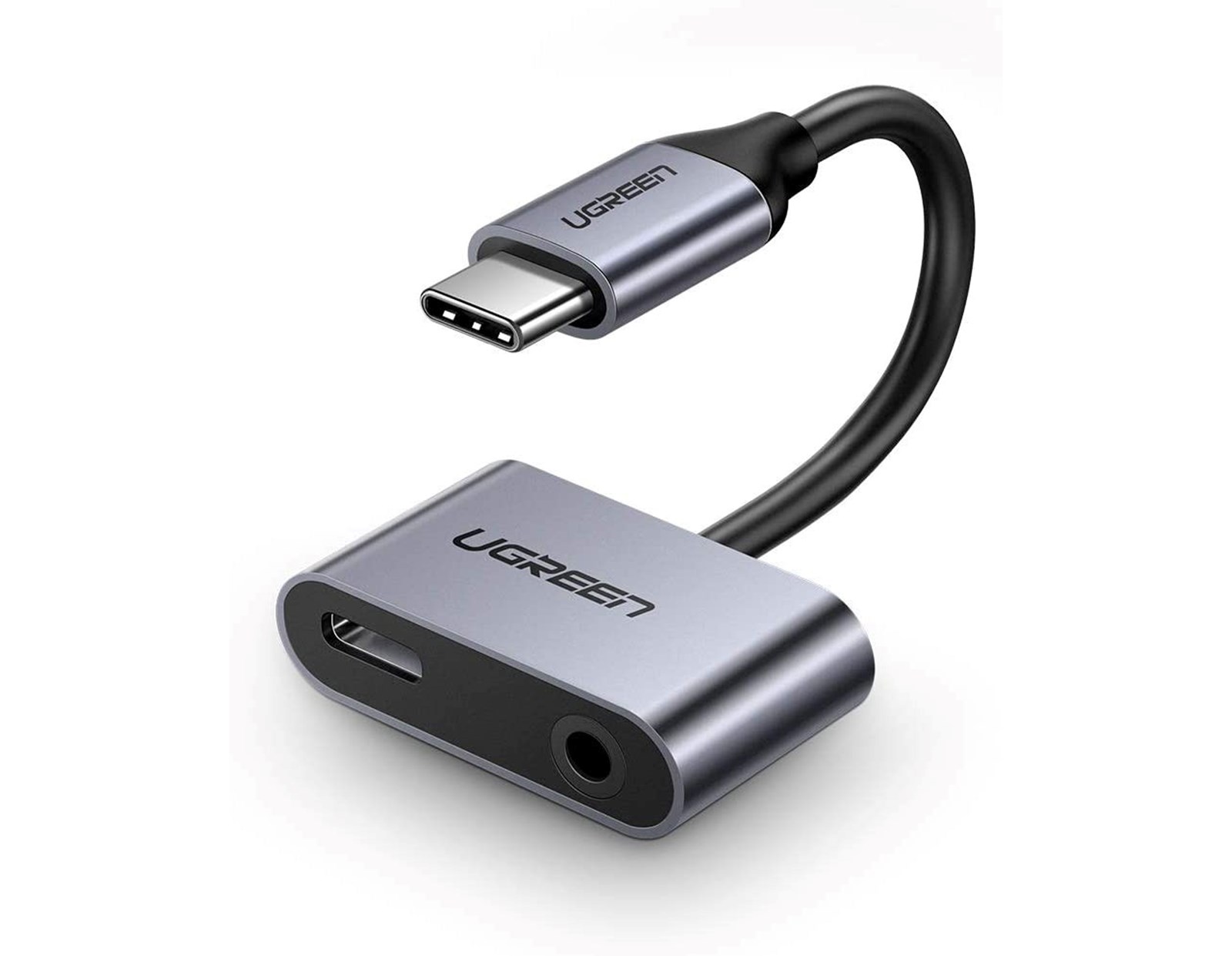 UGREEN adapter Type C (M) na 3.5mm Audio + Type C (Ž), sivi