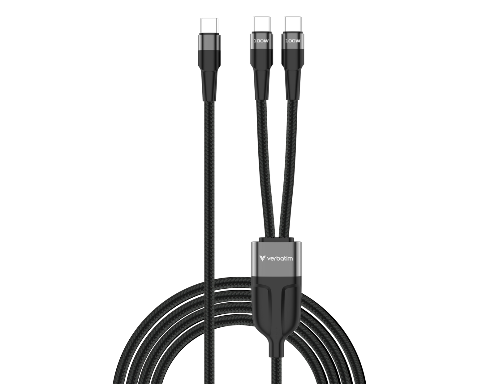 Verbatim Sync & Charge DUAL kabel USB-C na dupli USB-C, M/M, 100W PD3.0, PPS, QC2.0 i QC3.0, crni, 1.5m