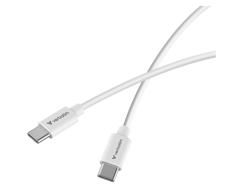 Verbatim Essentials Sync & Charge kabel USB-C na USB-C, M/M, 100 W PD3.0, bijeli, 3.0m
