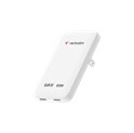 Verbatim Essentials Slim GaN zidni punjač 65 W, 2xUSB-C PD3.0, bijeli