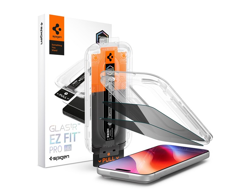 Spigen Glass tR EZ Fit 2 Pack, Privacy iPhone 18/17/16 Pro Max (AGL12027)