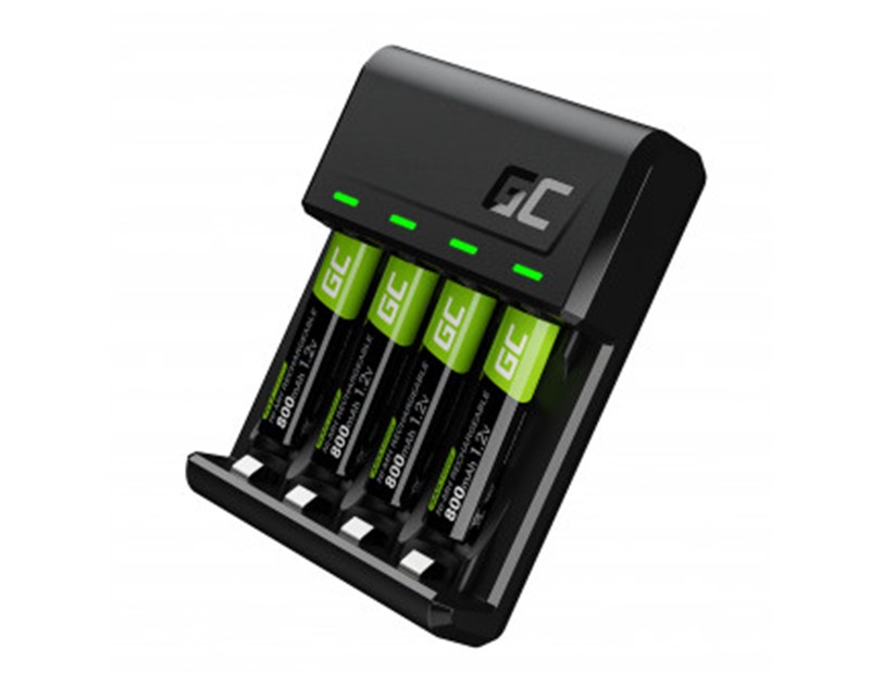 Green Cell punjač VitalCharger + 4x baterije AAA 800mAh Ni-MH