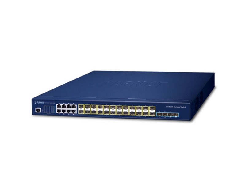 PLANET Layer 3 16-Port 10/100/1000X SFP + 8-Port Gigabit TP/SFP+ 4-Port 10G SFP+ Stackable Managed Switch