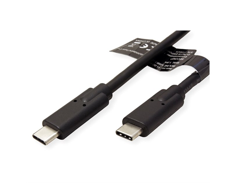 Roline USB 3.2 Gen 2x2 kabel, USB-C - USB-C, M/M, PD 20V5A, 20 Gbit/s, crni, 1.0m